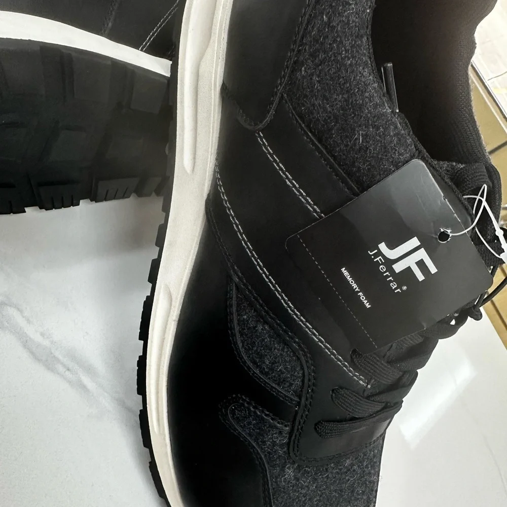 JF J.FERRAR MOTTO MENS SNEAKERS BLACK,12 MED